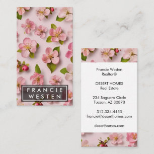 Carte De Visite Photographie Motif à fleurs roses unique