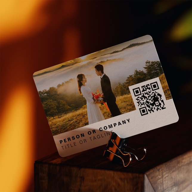Carte De Visite Photographie Photographe élégant Code QR (Créateur téléchargé)