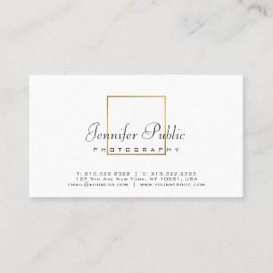 Carte De Visite Photographie Plain Elegant Gold Look Photographe