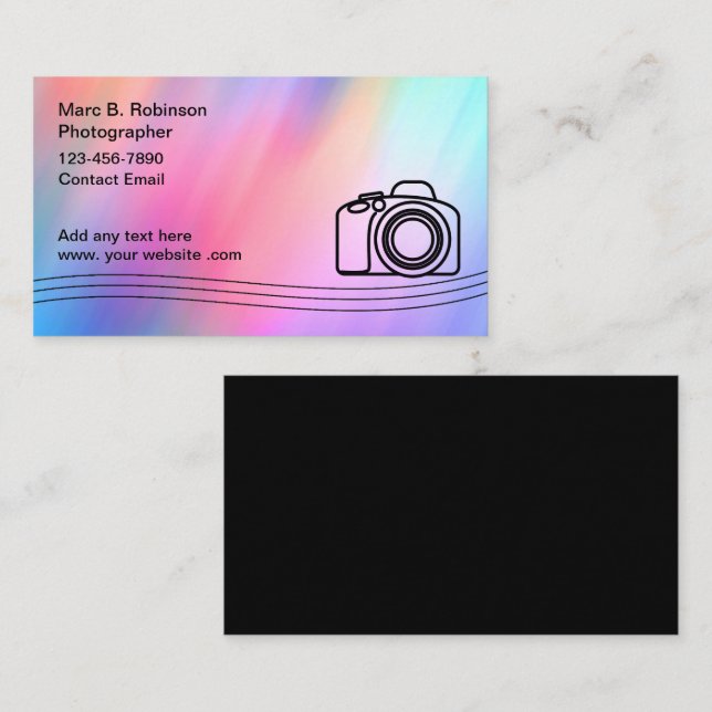 Carte De Visite Photographie Professionnelle (Devant / Derrière)