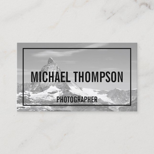 Carte De Visite Photographie professionnelle en noir et blanc (Devant)