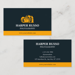 Carte De Visite Photographie professionnelle Marine & Orange