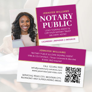 Carte De Visite Photographie publique notaire professionnelle QR C