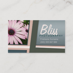 Carte De Visite Photographie rose verte avec Modèle photo