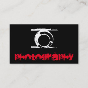 Carte De Visite Photographie rouge noire simple mignonne unique