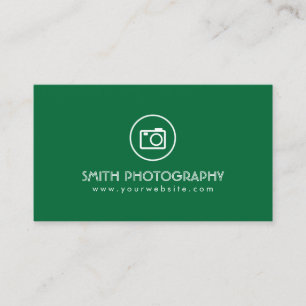 Carte De Visite Photographie verte moderne minimale
