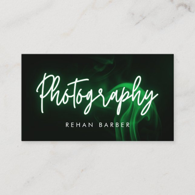 Carte De Visite Photography Neon Green  (Devant)