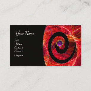 Carte De Visite PHOTON SWIRL GEM MONOGRAM noir rouge violet