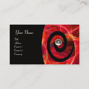 Carte De Visite PHOTON SWIRL GEM MONOGRAS noir rouge blanc