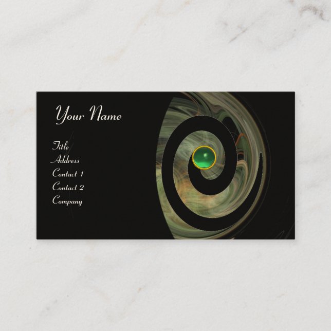 Carte De Visite PHOTON SWIRL GEM MONOGRAS noir vert jaune (Devant)