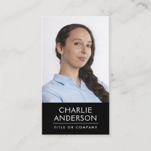 Carte De Visite Photos noir vertical minimaliste