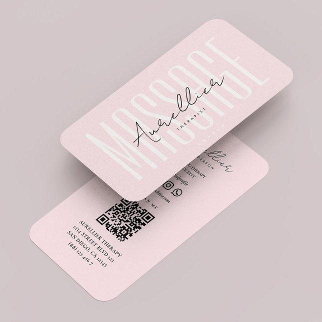 Carte De Visite Physiothérapie moderne Pastel Pink (Modern Therapist Physiotherapist Pastel Pink Business Card
)