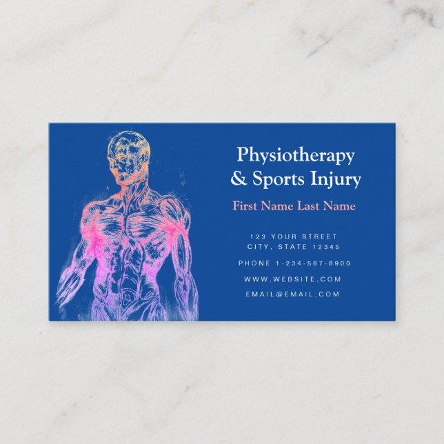 Carte De Visite Physiotherapy and Sports Injury Business Card (Devant)