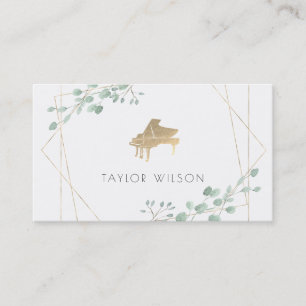 Carte De Visite pianiste à cadre verdoyant