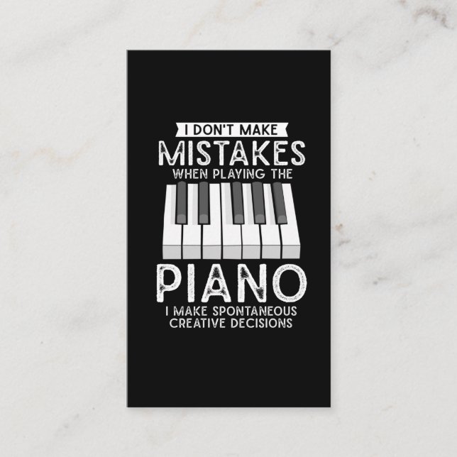 Carte De Visite Pianiste créatif et musicien de piano amateur de m (Devant)