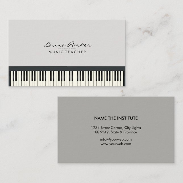 Carte De Visite Pianiste de musicien de clavier de piano de (Devant / Derrière)