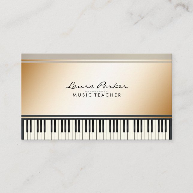 Carte De Visite Pianiste de musicien de clavier de piano de (Devant)