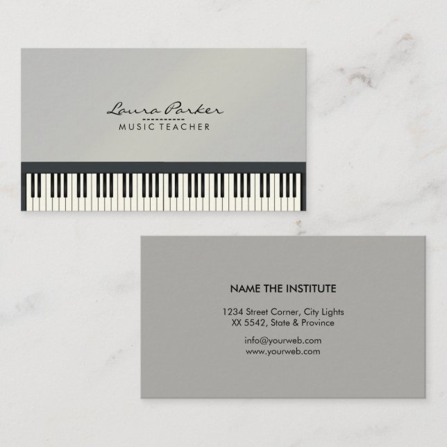 Carte De Visite Pianiste de musicien de clavier de piano de (Devant / Derrière)