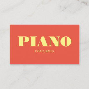 Carte De Visite Pianiste élégant, Musicien professionnel