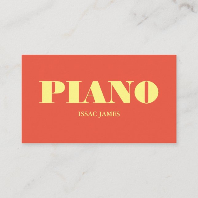 Carte De Visite Pianiste élégant, Musicien professionnel (Devant)