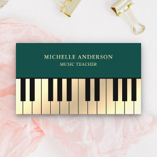 Carte De Visite Pianiste Pianiste Piano-Clavier de Green Cream Gol