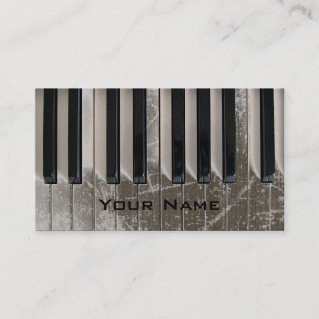 Carte De Visite piano à clavier rayé cool (Devant)
