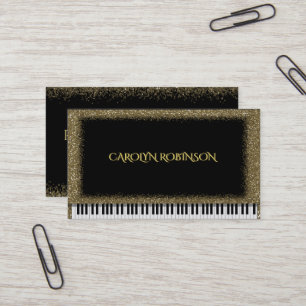 Carte De Visite Piano de parties scintillantes d'or