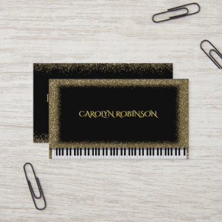 Carte De Visite Piano de parties scintillantes d'or