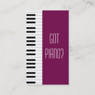 Carte De Visite Piano Enseignant Joueur Pianiste Studio Musicien