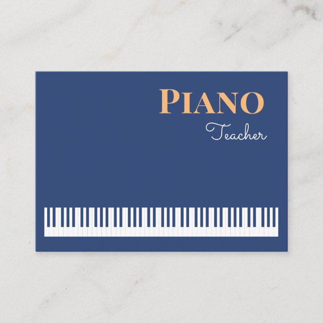 Carte De Visite Piano Enseignant Moderne Stylé Clavier Musique (Devant)