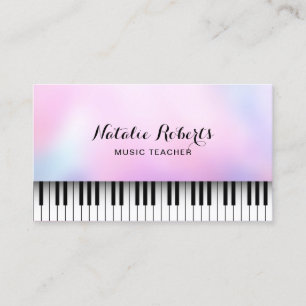 Carte De Visite Piano-Keys, professeur de musique, élégant Ombre