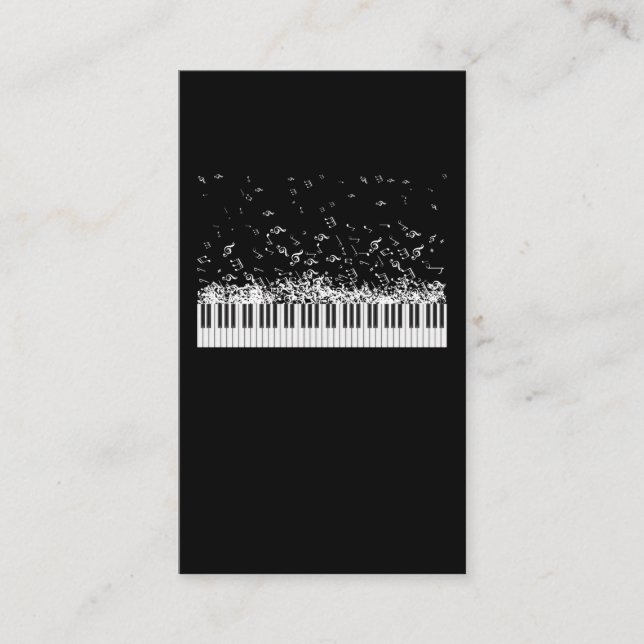 Carte De Visite Piano Music Notes Instrument Musician Pianist (Devant)