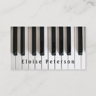 Carte De Visite piano piano piano noir et blanc