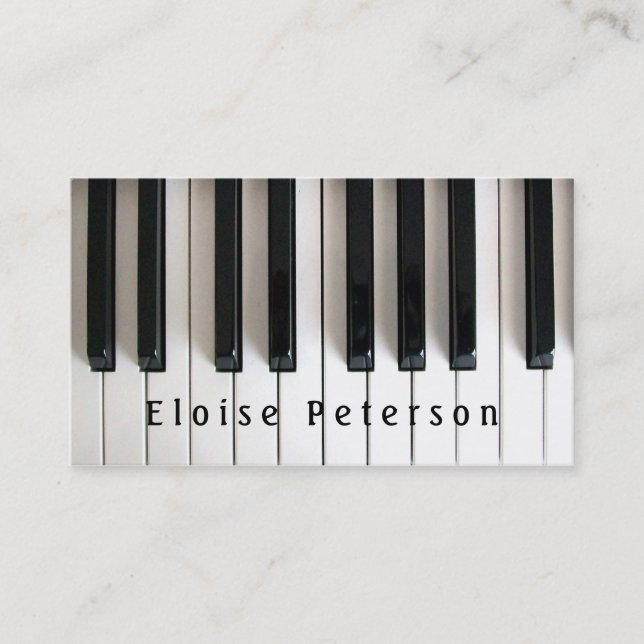 Carte De Visite piano piano piano noir et blanc (Devant)