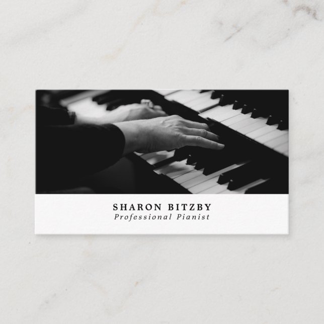 Carte De Visite Piano Player, Musicien, Industrie de la musique (Devant)