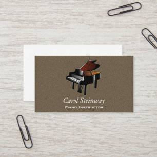 Carte De Visite Piano sur Fausse Flanelle de Tabac