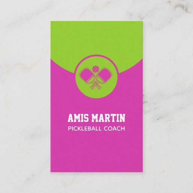Carte De Visite Pickleball Coach Pink pickleball paddle (Devant)