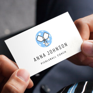 Carte De Visite Pickleball Entraîneur Sport Thème Minimaliste