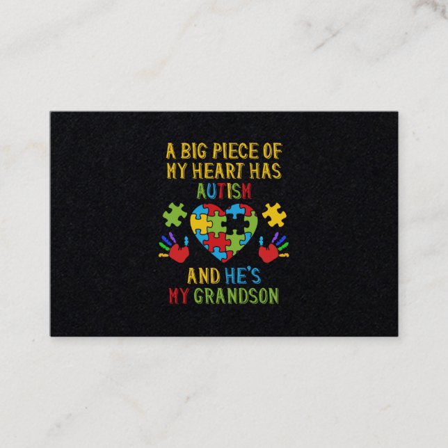 Carte De Visite Pièce De Mon Grand-Fils Du Coeur (Devant)