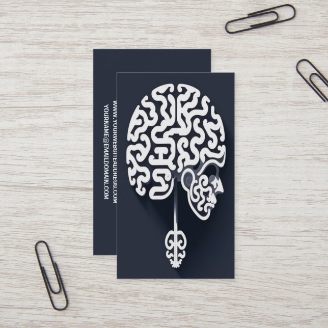 Carte De Visite Pièce de puzzle Cerveau Art (Devant/Arrière en situation)