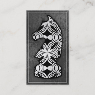 Carte De Visite Pièce d'échecs - chevalier foncé 02