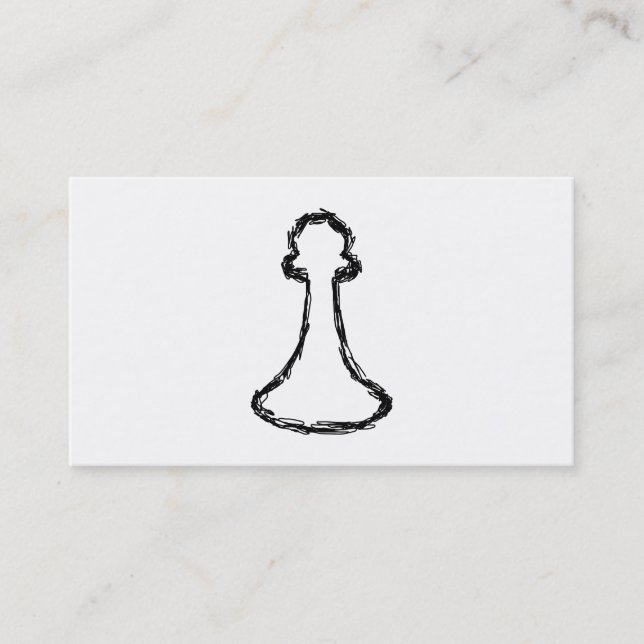 Carte De Visite Pièce d'échecs. Croquis noir (Devant)