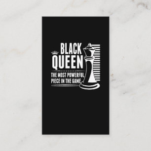 Carte De Visite Pièce d'échecs de la reine noire Fière Femmes n