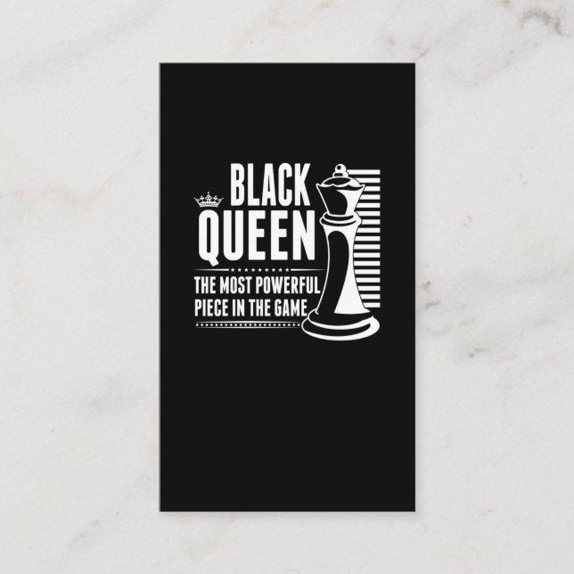 Carte De Visite Pièce d'échecs de la reine noire Fière Femmes noir (Devant)