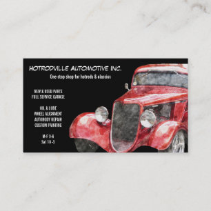 Carte De Visite Pièces d'automobiles et service Véhicule à capu