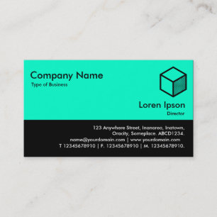Carte De Visite Pied de page couleur - Turquoise et Noir