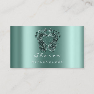 Carte De Visite Pieds turquoises de parties scintillantes de Gree