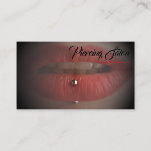 Carte De Visite Piercing des lèvres rouge noir photo