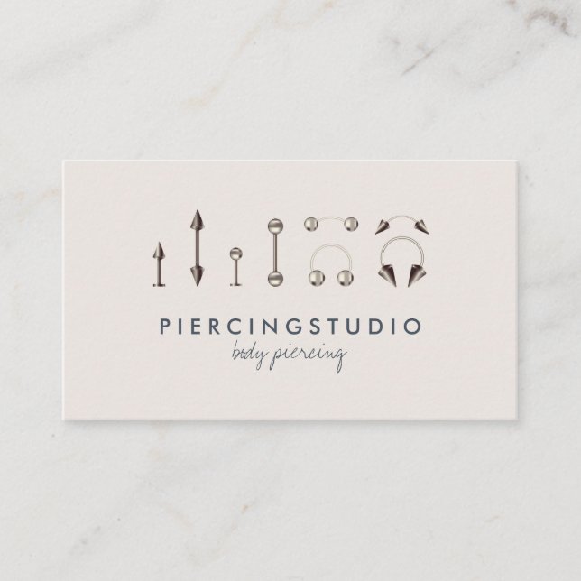 Carte De Visite Piercing Jewelry Studio Marine Ivory (Devant)