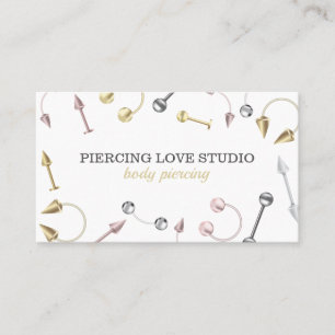 Carte De Visite Piercing rose or Silver Body Bijoux